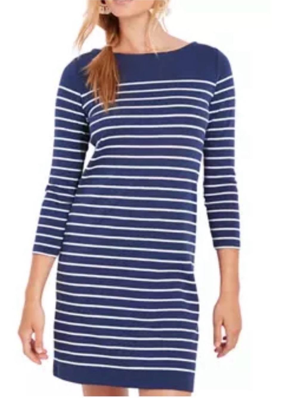 Vineyard Vines Navy & White Striped Boatneck Shift Dress